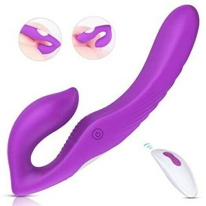 Vibrator – Bestvibe 9 Speed Strapless Strap-On Dildo Double End Remote Control