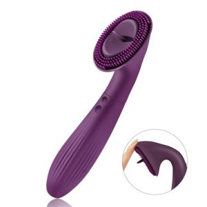 Vibrator – 8 Vibration Modes Licking Tongue G Spot Clit Purple