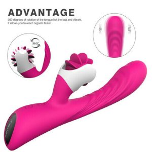Vibrator – 9 Speeds with 6 Rotating Licking Tongue G Spot Dildo