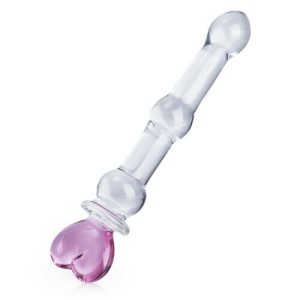 Dildo - Pink Heart Lump G Spot Glass