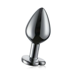 Butt Plug – White Princess Heart Gem Single Metal