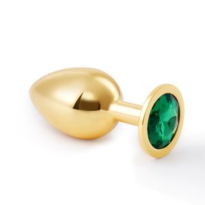 Golden Metal Gem Anal Plug For Beginner 3.9 IN