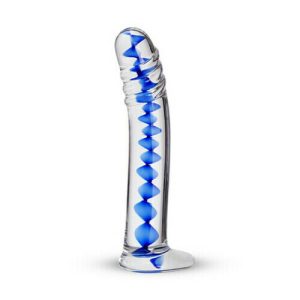 Dildo – Bestvibe Frozen Sapphire Spiral Glass 6.18 Inch