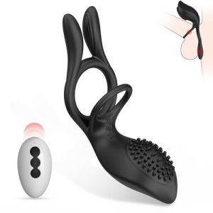 Cock Ring – Bestvibe 10 Vibrating Remote Control Rabbit