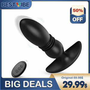 Bestvibe 3 Thrusting 12 Vibrating Silicone Prostate Massager with Remote