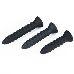 Butt Plug – Tommy 3 Pcs 10 Vibration Silicone Spiral Training Set with