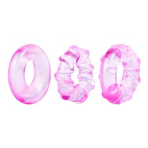 Thickened High Elasticity Cockring Erection Stretching Set 3 pcs.