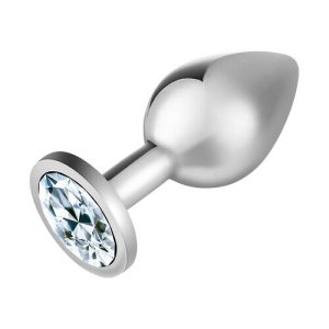 Butt Plug – Bestvibe Silver Jewelled Aluminium Beginner's 2.7 Inch