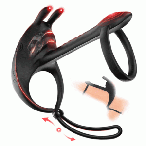 Cock Ring – Adjustable Vibrating Dual Couples Shared Erection Rabbit Vibration