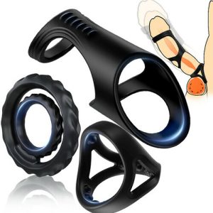 Cock Ring – Paul Stronger Erection Male Silicone 3-Piece Set Multiple