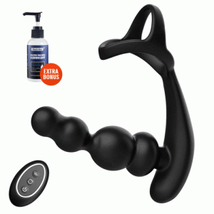 Cock Ring – Anal Beads 360° Rotating Head Prostate Massager with Upgraded