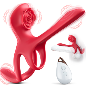 Cock Ring – Bestvibe Vibrating Rose Couple Sex Toys with Clitoral 5 in 1