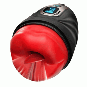 Male Masturbator – Caleb Night Queen 9 Vibrating Heating with LCD Lips Sex Toy