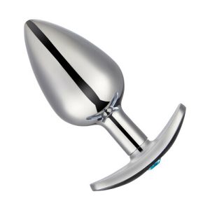 Butt Plug – Bestvibe Silver Jewelled Aluminium Beginner's T-bar Base 2.7 Inch