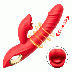 Vibrator – 4 In 1 Thrusting & Licking Biting G-spot Tongue Clitoral