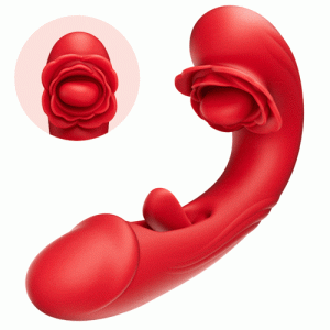 Vibrator – Rose Rotation Tongue Licking Clitoral Stimulator & Flapping G-spot