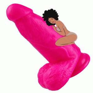 Dildo – Huge Thick Diameter 2.55'' Pink Vibrating With Strong Suction Cup