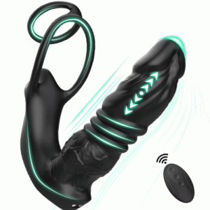 Bluetooth App Control 9 Vibrating Thrusting Dual Ring Prostate Massager – Kael